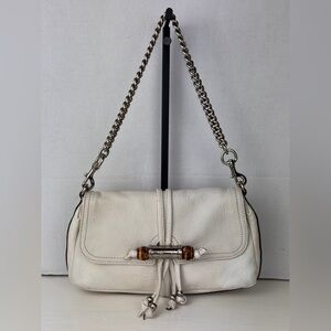 Gucci Bamboo Croisette Evening Bag Leather White